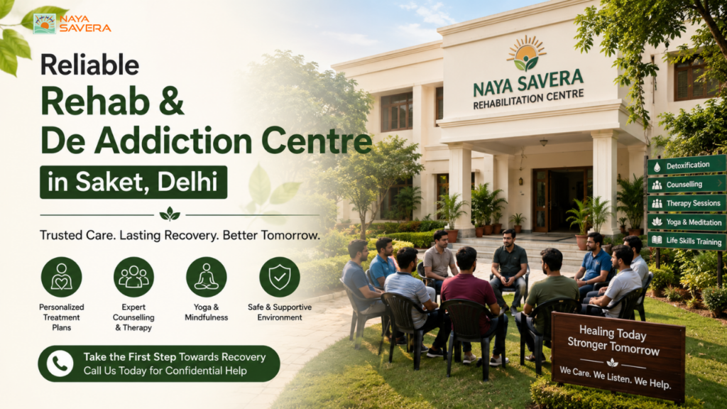 Reliable Rehab & De Addiction Centre in Saket, Delhi